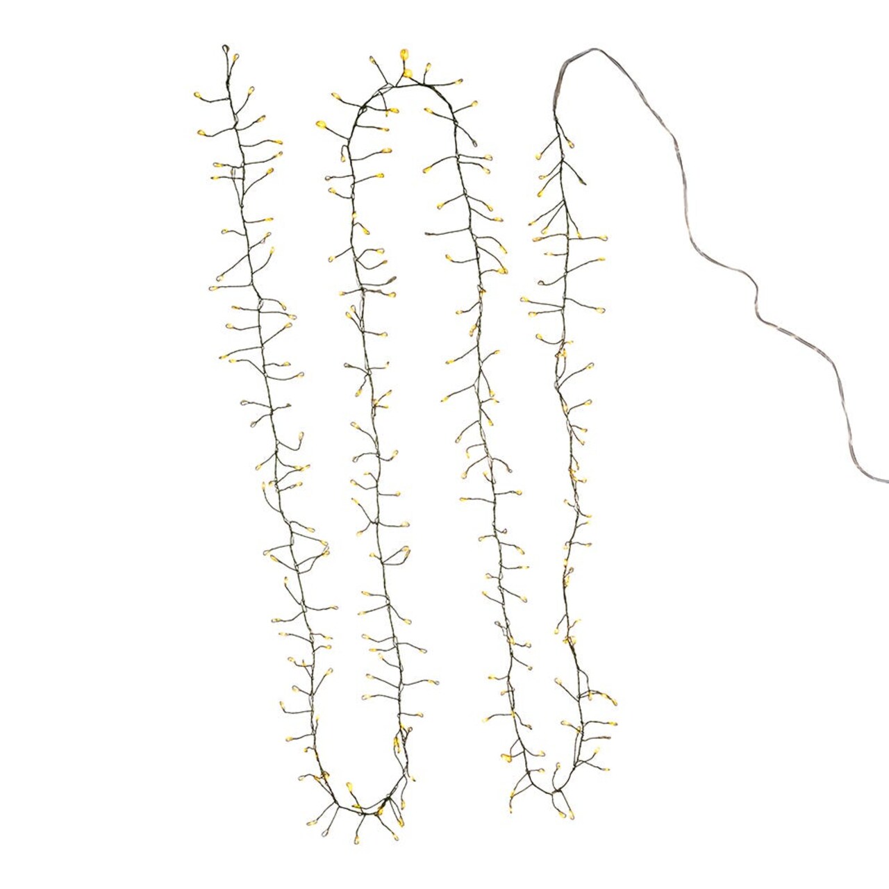 Kurt Adler 240-Light Twinkle Cool White LED Cluster Garland with Green Wire